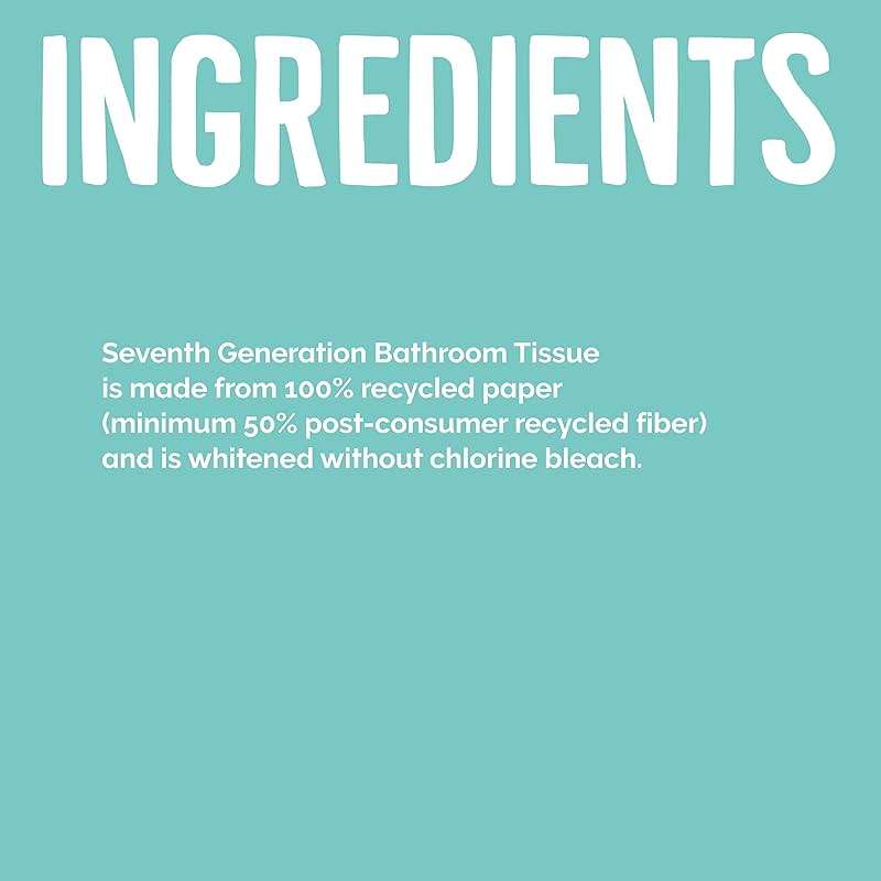 Seventh Generation Toilet Paper, 100% Recycled 2-Ply Bath Tissue, 2 Pack x 12 Rolls of 240 Sheets, Extra Soft, Strong for Home & RV, Whitened without Chlorine Bleach, No Dyes, Fragrances, Septic Safe - Image 9