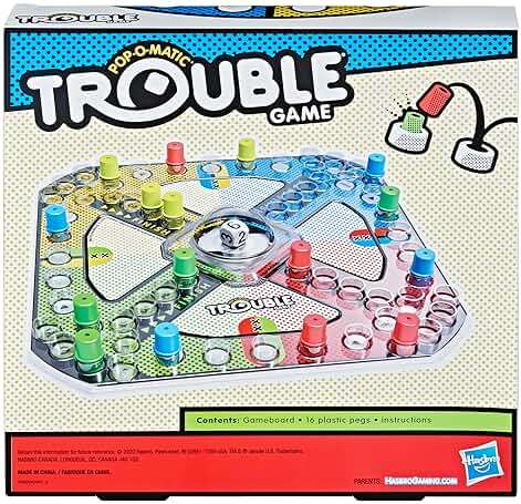 Hasbro Gaming Trouble Board Game for Kids Ages 5 and Up 2-4 Players - Image 4
