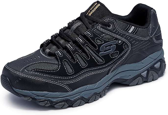 Skechers Men's Afterburn M. Fit Fashion Sneakers - Leather Upper, Memory Foam Insole, Rubber Outsole - Image 1
