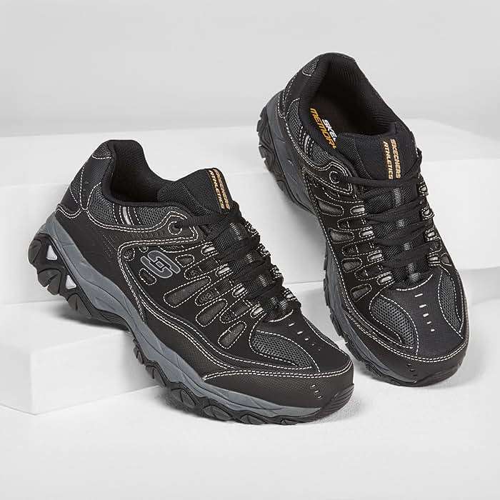 Skechers Men's Afterburn M. Fit Fashion Sneakers - Leather Upper, Memory Foam Insole, Rubber Outsole - Image 6