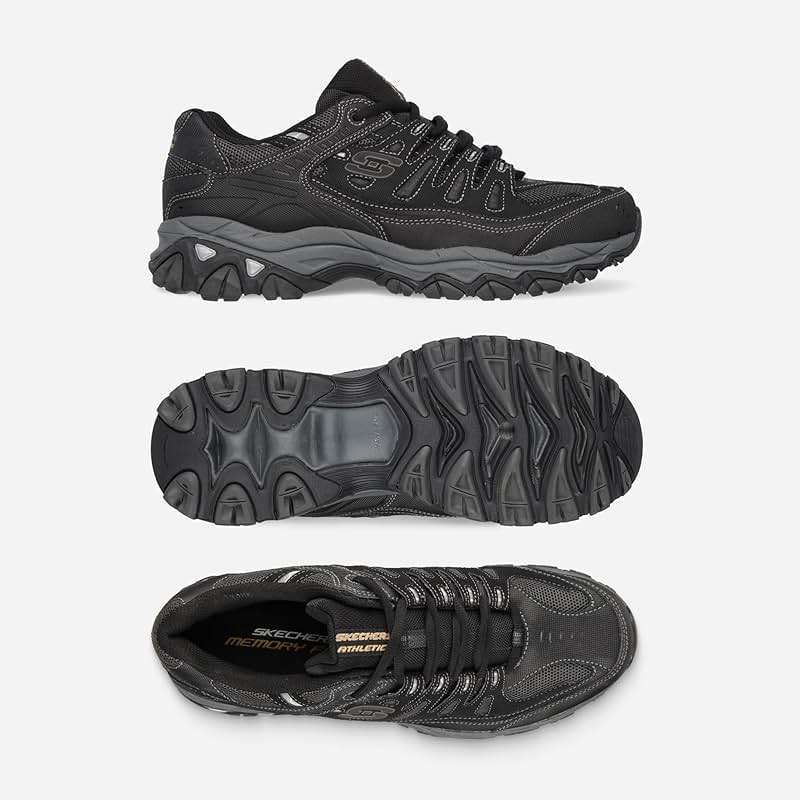 Skechers Men's Afterburn M. Fit Fashion Sneakers - Leather Upper, Memory Foam Insole, Rubber Outsole - Image 8