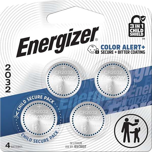 Energizer 2032 Batteries (4 Pack), 3V Lithium Coin Batteries - Image 1