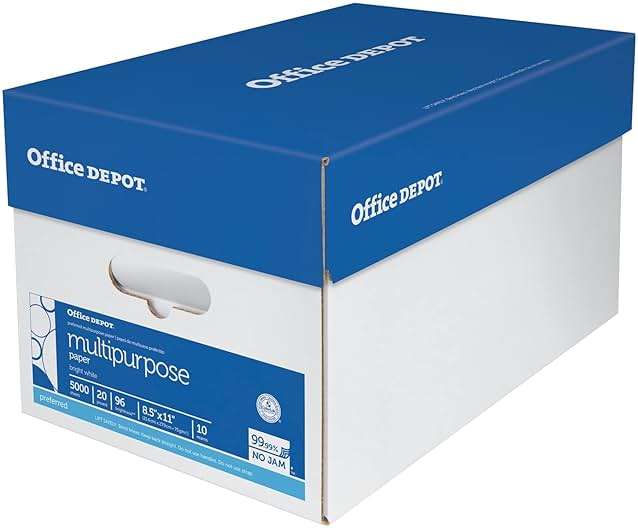 Office Depot® Multi-Use Printer & Copy Paper, 10 Reams, White, Letter (8.5" x 11"), 5000 Sheets Per Case, 20 Lb, 96 Brig - Image 3