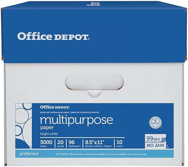 Office Depot® Multi-Use Printer & Copy Paper, 10 Reams, White, Letter (8.5" x 11"), 5000 Sheets Per Case, 20 Lb, 96 Brig - Image 5