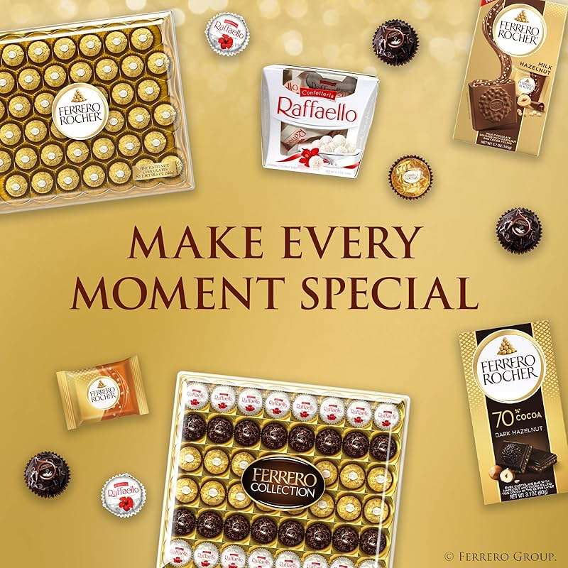 Ferrero Collection Gourmet Gift Box, 12 Assorted Confections with Hazelnut, Dark Chocolate and Coconut, 4.6 oz - Image 7