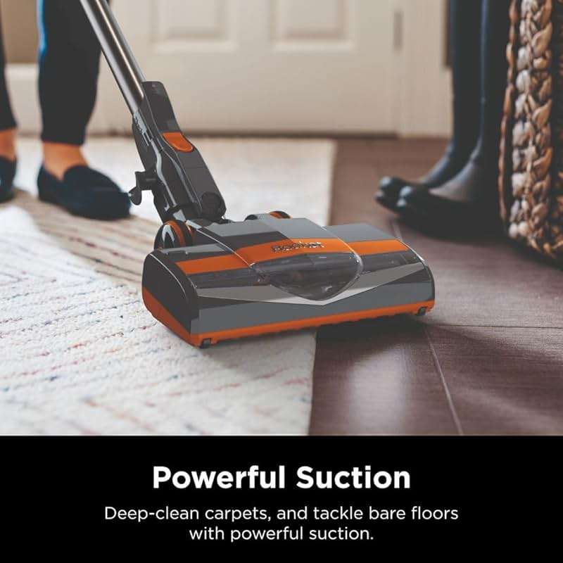 Shark Rocket Ultra-Light | Corded Stick Vacuum Cleaner for Carpet, Rugs & Hard Floors | Lightweight Hand Vacuum for Pet Hair & Upholstery | Swivel Steering | 2 Attachments | Gray/Orange | HV301 - Image 2