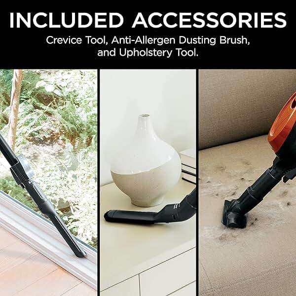 Shark Rocket Ultra-Light | Corded Stick Vacuum Cleaner for Carpet, Rugs & Hard Floors | Lightweight Hand Vacuum for Pet Hair & Upholstery | Swivel Steering | 2 Attachments | Gray/Orange | HV301 - Image 10