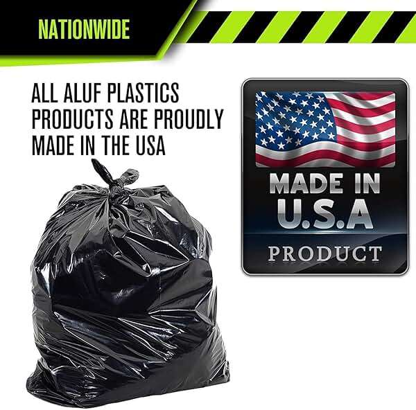 Aluf Plastics 65 Gal Black Heavy Duty Garbage Bags 1.5 Mil - 50"x 48" - Pack of 50 - For Contractor, Outdoor, Construction, & Storage - Image 6