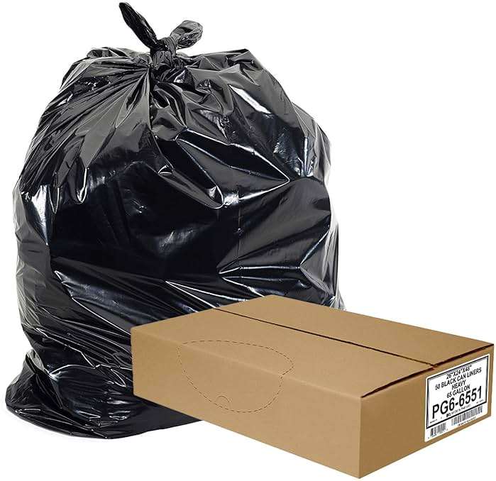 Aluf Plastics 65 Gal Black Heavy Duty Garbage Bags 1.5 Mil - 50"x 48" - Pack of 50 - For Contractor, Outdoor, Construction, & Storage - Image 7