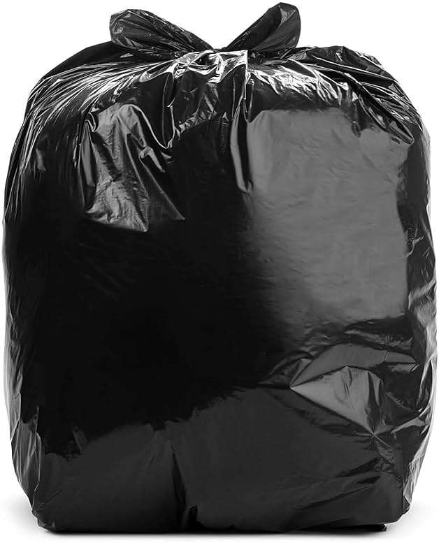 Aluf Plastics RCM-3858XXX 55-60 Gallon 2.0 MIL (eq) Black Heavy Duty Trash Can Liners - 38" x 58" - Pack of 100 - For Contractor, Industrial, Commercial - Image 1