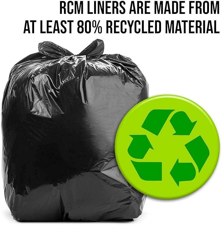 Aluf Plastics RCM-3858XXX 55-60 Gallon 2.0 MIL (eq) Black Heavy Duty Trash Can Liners - 38" x 58" - Pack of 100 - For Contractor, Industrial, Commercial - Image 7