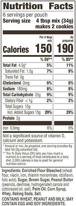 Betty Crocker Peanut Butter Cookie Mix, Makes twelve (12) 2-inch Cookies, 7.2 oz. - Image 2