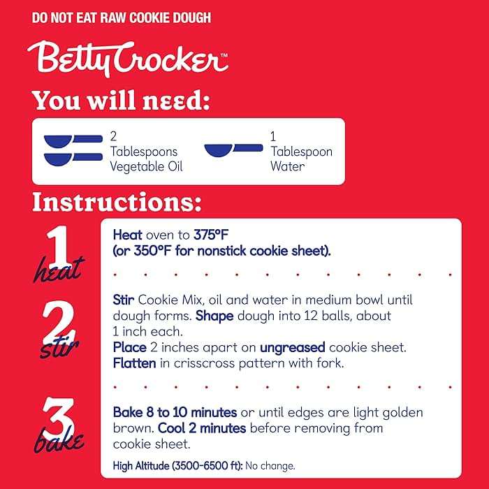 Betty Crocker Peanut Butter Cookie Mix, Makes twelve (12) 2-inch Cookies, 7.2 oz. - Image 8