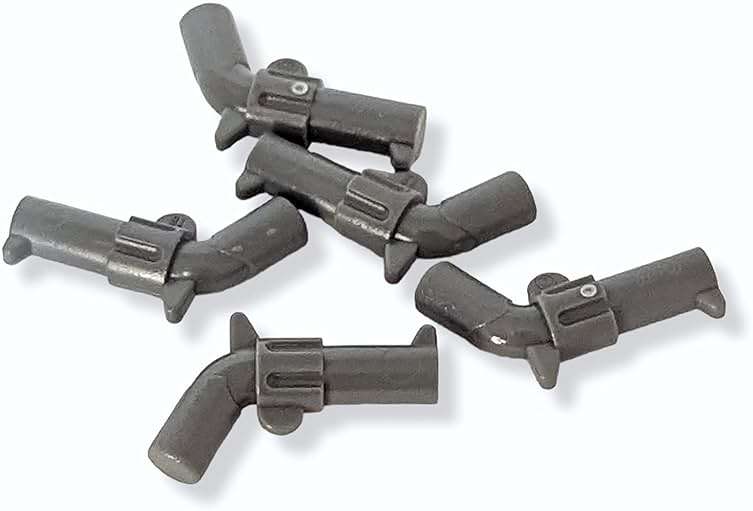 New 5 Lego Gray Hand Guns- Minifig Revolver Pistol Weapon- Indiana Jones/Police - Image 1