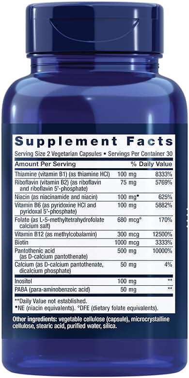 Life Extension BioActive Complete B-Complex, Heart, Brain and Nerve Support, Healthy Energy, Metabolism, Complete B Complex, 60 Vegetarian Capsules - Image 2