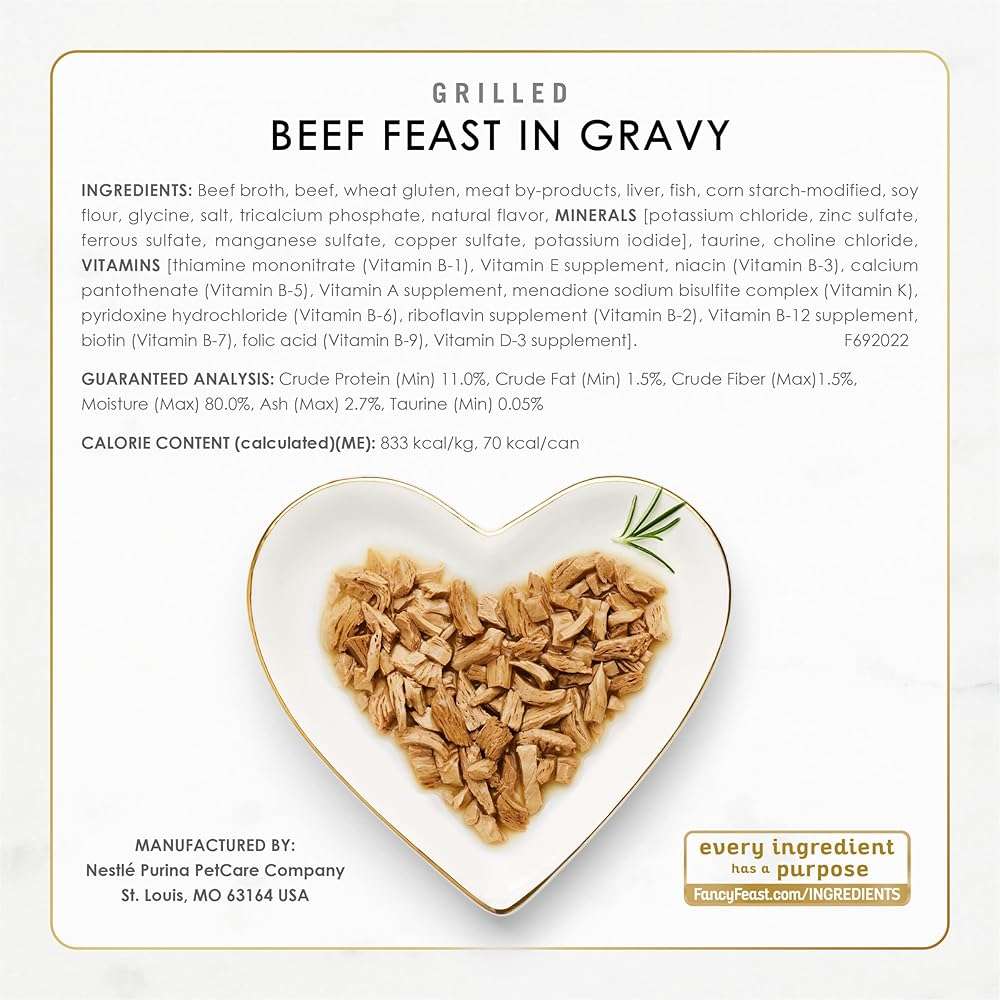 Purina Fancy Feast Grilled Wet Cat Food Poultry and Beef Collection Wet Cat Food Variety Pack - (Pack of 30) 3 oz. Cans - Image 8