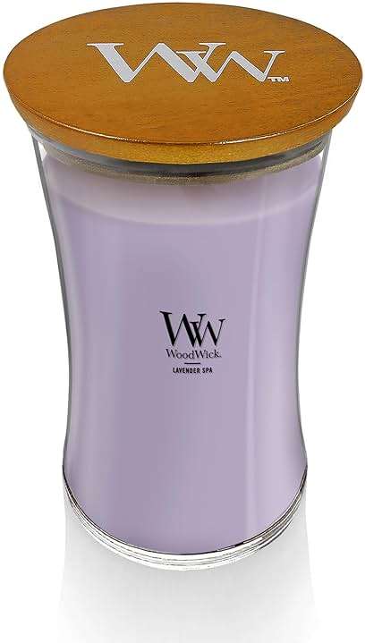WoodWick Lavender Spa Gifts for Women and Men, 21.5 oz Large Hourglass Candle with Crackling Wick - Image 3