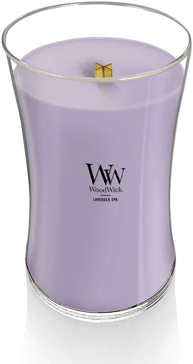 WoodWick Lavender Spa Gifts for Women and Men, 21.5 oz Large Hourglass Candle with Crackling Wick - Image 4