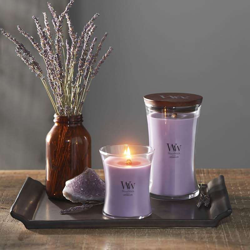 WoodWick Lavender Spa Gifts for Women and Men, 21.5 oz Large Hourglass Candle with Crackling Wick - Image 7
