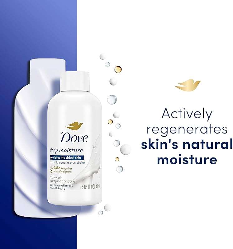 Dove Body Wash Deep Moisture for 24hr Lotion-Soft Skin Moisturizing Skin Cleanser with No Sulfates No Parabens 3 oz - Image 5