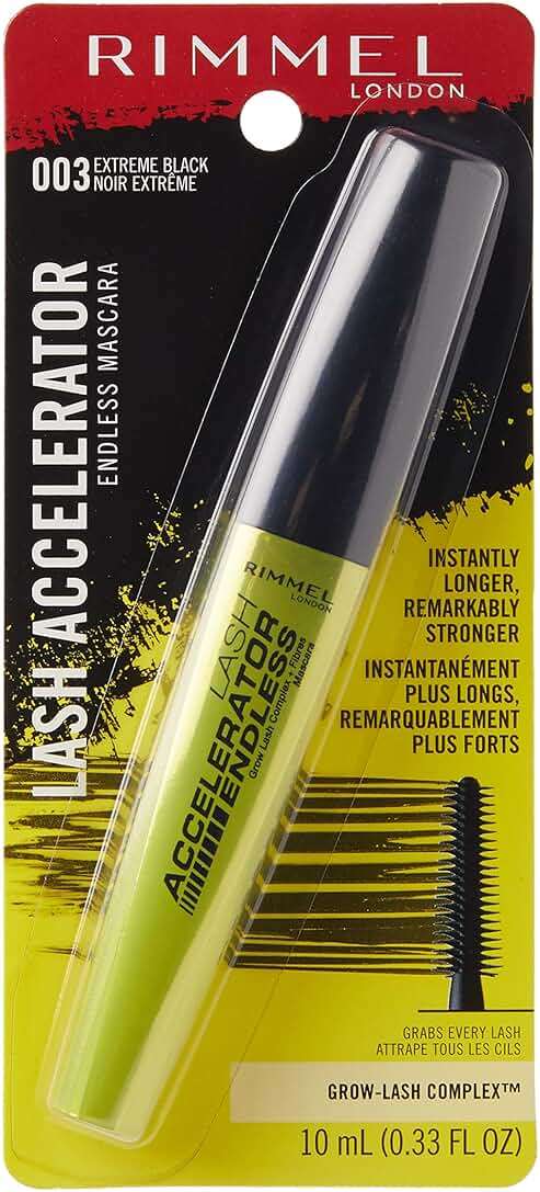 Rimmel London Lash Accelerator Endless Volume Mascara, Micro-Fiber Formula, No Clumps, Grow-Lash Complex, 003, Extreme Black, 0.33 oz - Image 2