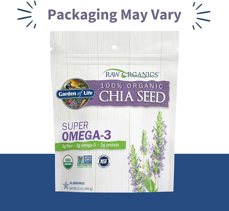 Garden of Life Raw Organics 100% Organic Chia Seeds for Smoothies and Pudding, Whole Seed Foods with Omega 3 Superfood, 28 Servings - Image 2