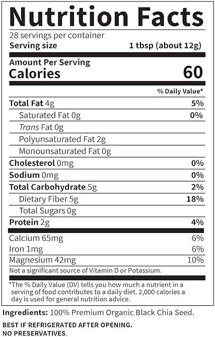 Garden of Life Raw Organics 100% Organic Chia Seeds for Smoothies and Pudding, Whole Seed Foods with Omega 3 Superfood, 28 Servings - Image 6