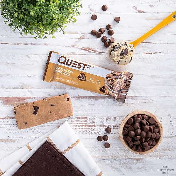 Quest Nutrition Chocolate Chip Cookie Dough Protein Bars, High Protein, Low Carb, Gluten Free, Keto Friendly, 12 Count - Image 5