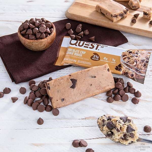 Quest Nutrition Chocolate Chip Cookie Dough Protein Bars, High Protein, Low Carb, Gluten Free, Keto Friendly, 12 Count - Image 6