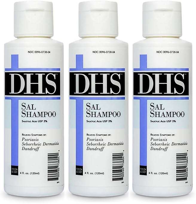 DHS SAL Shampoo - Maximum Strength for Psoriasis, Eczema, and Dandruff/Medicated Anti-Dandruff Shampoo Reduces Oil, Treats Itchy Scalp with Salicylic Acid/PBA-free, Fragrance-free / 4oz - Image 1