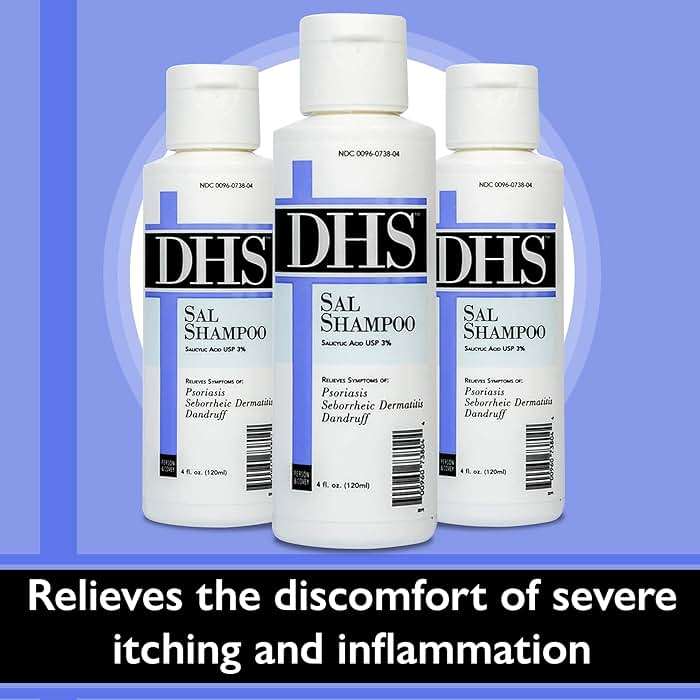 DHS SAL Shampoo - Maximum Strength for Psoriasis, Eczema, and Dandruff/Medicated Anti-Dandruff Shampoo Reduces Oil, Treats Itchy Scalp with Salicylic Acid/PBA-free, Fragrance-free / 4oz - Image 3