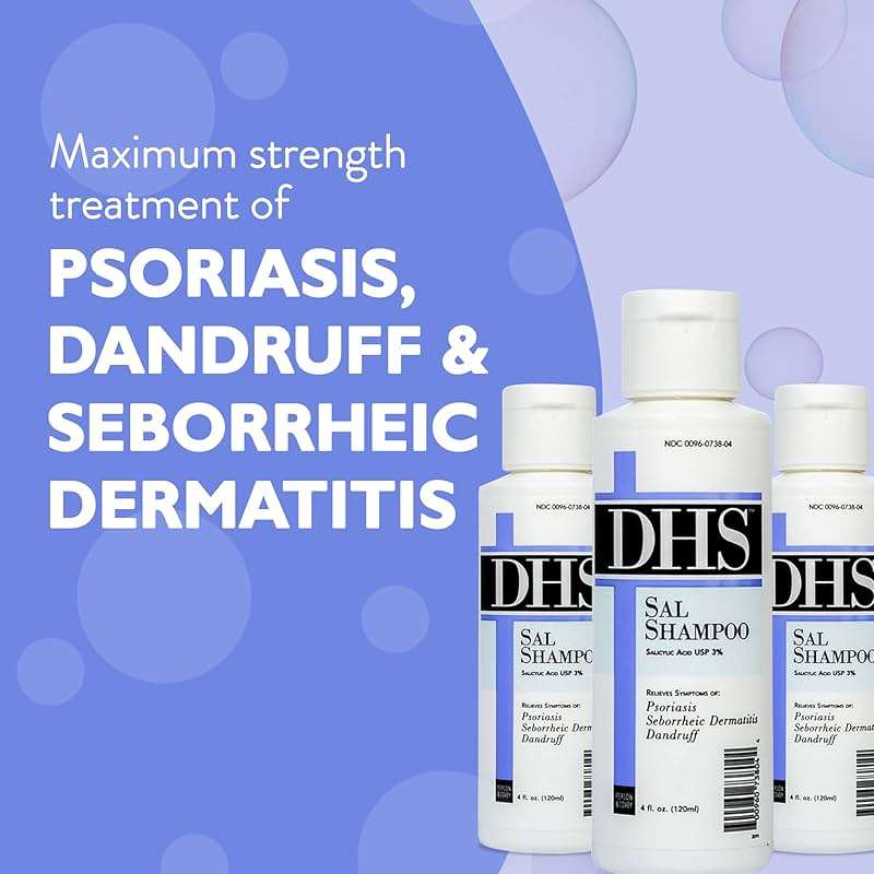 DHS SAL Shampoo - Maximum Strength for Psoriasis, Eczema, and Dandruff/Medicated Anti-Dandruff Shampoo Reduces Oil, Treats Itchy Scalp with Salicylic Acid/PBA-free, Fragrance-free / 4oz - Image 5