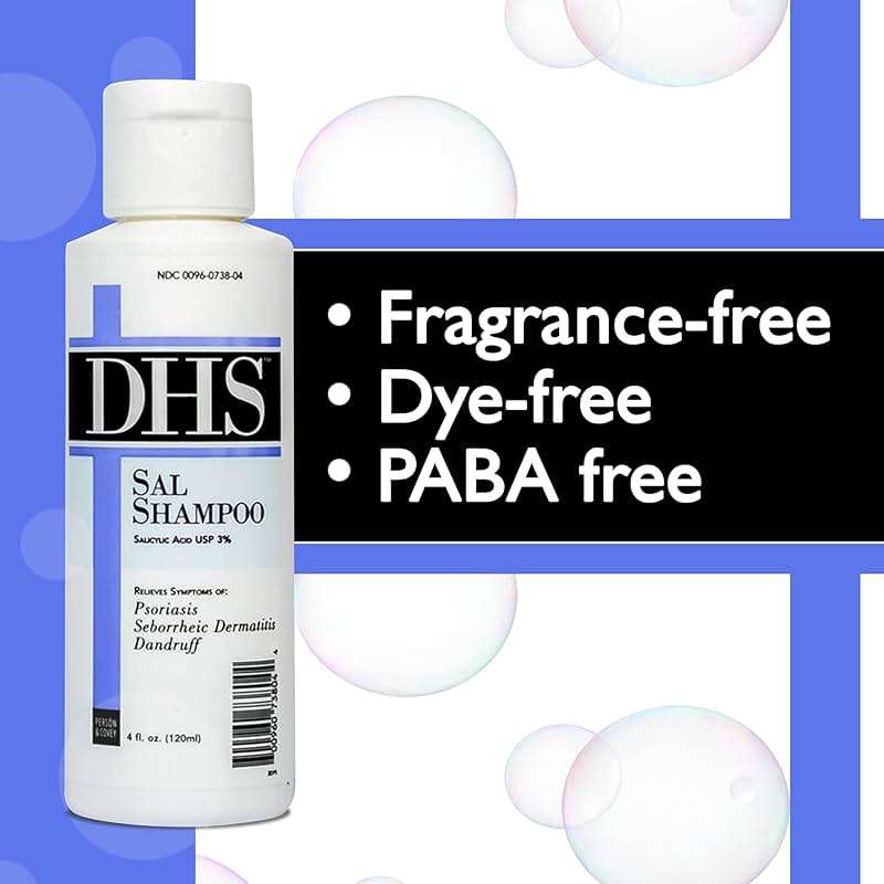 DHS SAL Shampoo - Maximum Strength for Psoriasis, Eczema, and Dandruff/Medicated Anti-Dandruff Shampoo Reduces Oil, Treats Itchy Scalp with Salicylic Acid/PBA-free, Fragrance-free / 4oz - Image 6