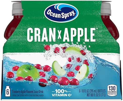 Ocean Spray Cran-Apple Juice Drink, 10 Ounce Bottle (Pack of 6) - Image 1