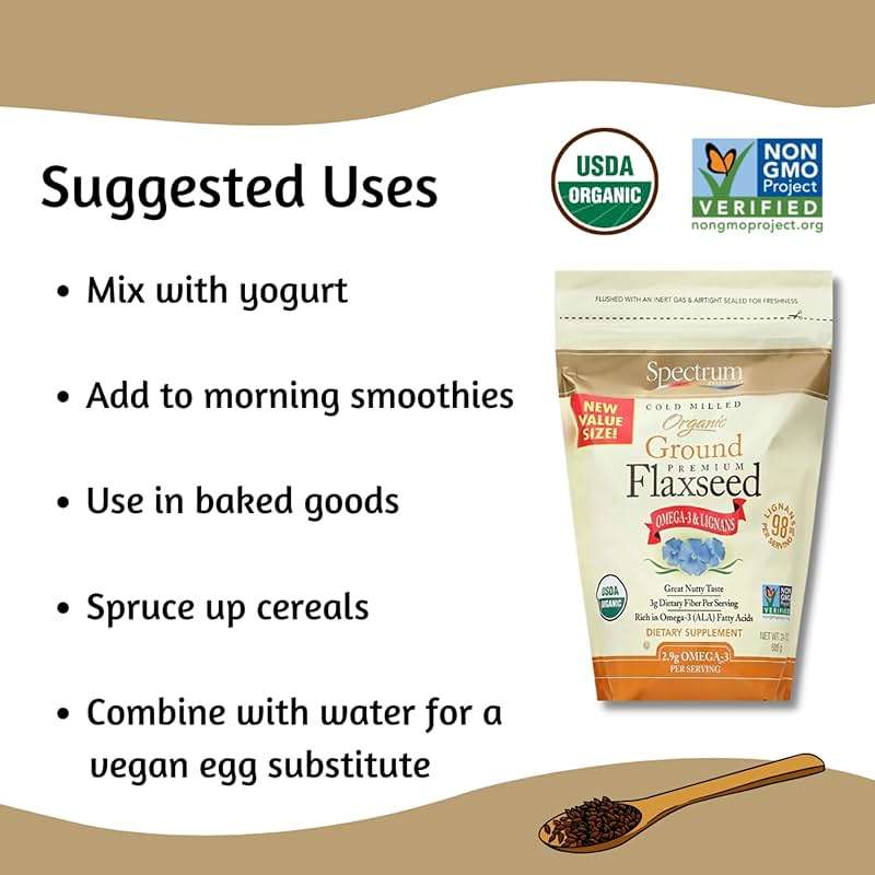 Spectrum Essentials Organic Ground Flaxseed, Gluten Free, 24 Oz - Image 8
