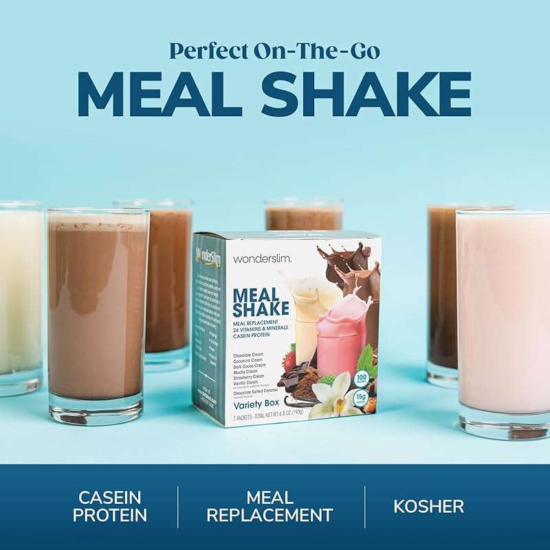 WonderSlim Meal Replacement Shake, Dark Cocoa Cream, 15g Protein, 24 Vitamins & Minerals, Gluten Free, Low Carb (7ct) - Image 4