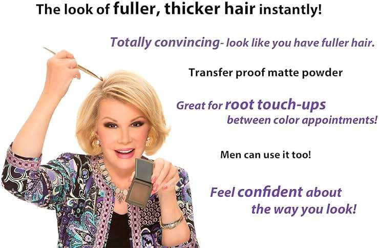 Joan Rivers Great Hair Day Root Touch Up Powder – Fill-in Powder for Thicker, Fuller Looking Hair (Blonde) - Image 3