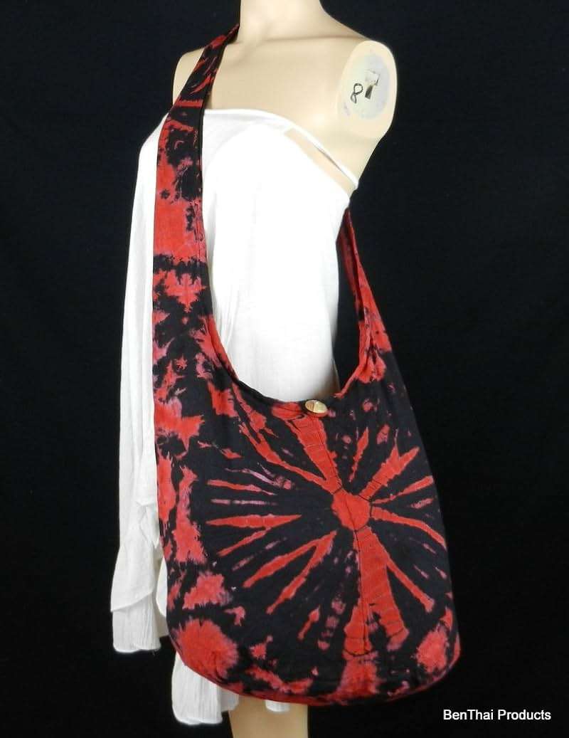 BTP! Tie Dye Sling Crossbody Shoulder Bag Purse Hippie Hobo Cotton Bohemian Colorful Firework - Image 2