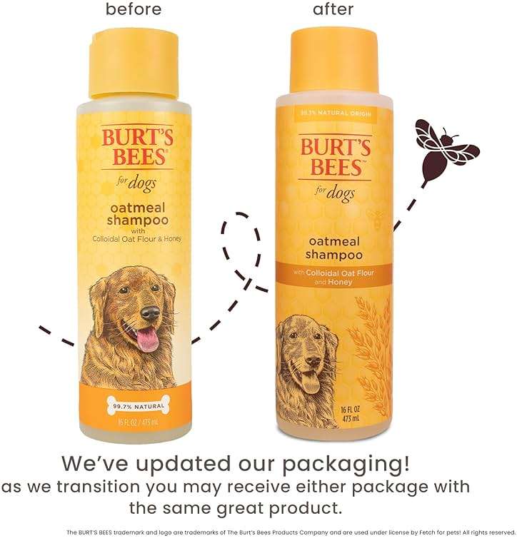 Burt's Bees for Pets Oatmeal Dog Shampoo with Honey, Soothing Formula for Itchy and Sensitive Dog Skin, Colloidal Oat Flour and Honey, pH Balanced, Sulfate-Free, 16 Fl Oz - Image 4