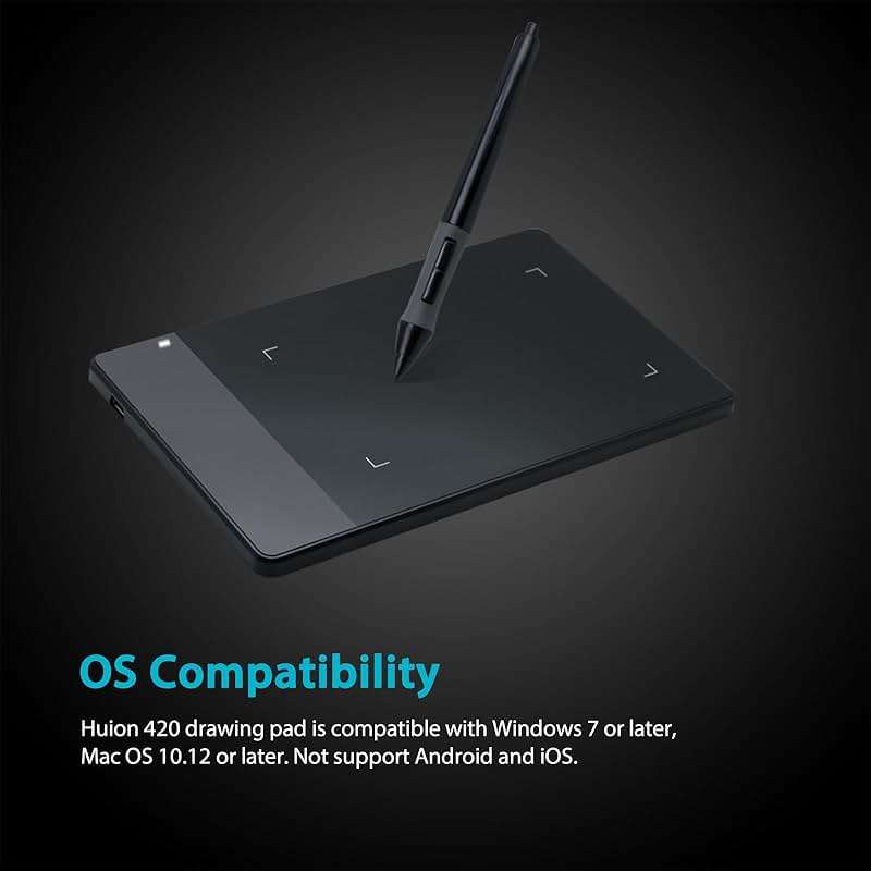 HUION 420 OSU Tablet Drawing Tablet, Graphics Tablet with Digital Stylus, 4 x 2.23 inches Pen Tablet for Digital Art, Design & Animation, Work with Mac, PC - Image 6