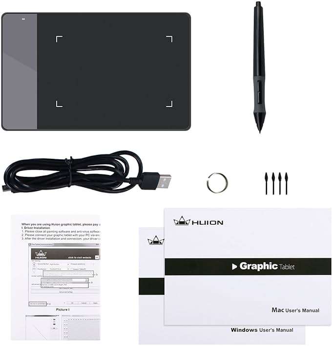 HUION 420 OSU Tablet Drawing Tablet, Graphics Tablet with Digital Stylus, 4 x 2.23 inches Pen Tablet for Digital Art, Design & Animation, Work with Mac, PC - Image 7