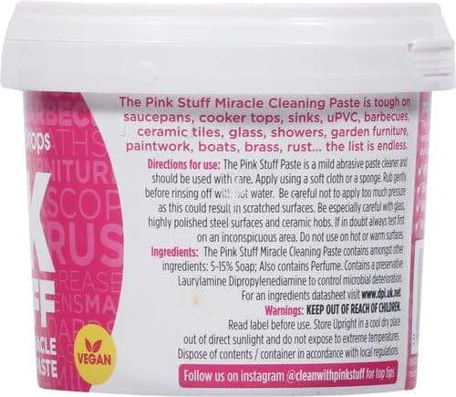 Stardrops The Pink Stuff Cleaning Paste 500g, Multi Purpose Cleaner for Kitchen, Bathroom, Tiles, Glass, Shower, Oven, Sink, Stainless Steel, Removes Grease, Grime & Stains - Image 15