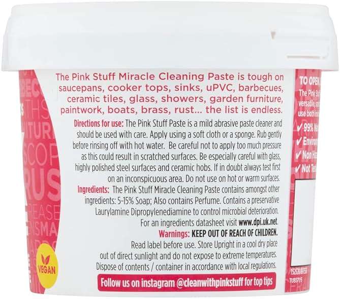 Stardrops The Pink Stuff Cleaning Paste 500g, Multi Purpose Cleaner for Kitchen, Bathroom, Tiles, Glass, Shower, Oven, Sink, Stainless Steel, Removes Grease, Grime & Stains - Image 5