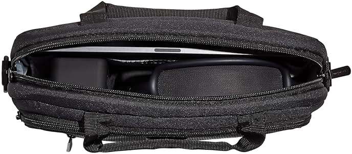 Amazon Basics 15.6 in Laptop Bag with Shoulder Strap and Handle, Large Capacity, Spacious Compartments, Black - Image 4