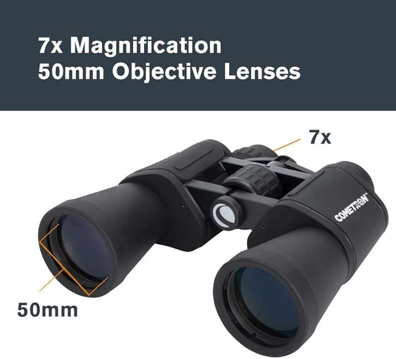 Celestron - Cometron 7x50 Astronomy Binoculars – Entry-Level for Stargazing and Comet Watching – Large 50mm Objective Lenses – Wide 6.6° Field of View – Multi-Coated Optics - Image 2