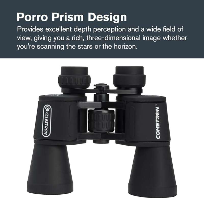 Celestron - Cometron 7x50 Astronomy Binoculars – Entry-Level for Stargazing and Comet Watching – Large 50mm Objective Lenses – Wide 6.6° Field of View – Multi-Coated Optics - Image 3