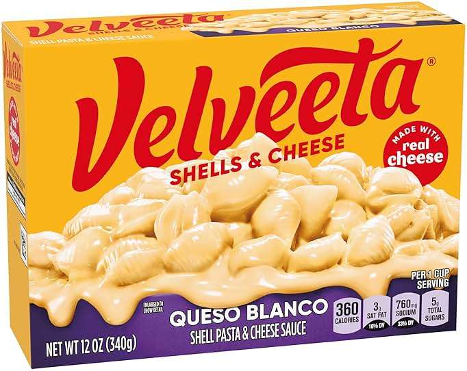Velveeta Shells & Cheese Queso Blanco Shell Pasta & Cheese Sauce, 12 oz Box - Image 8