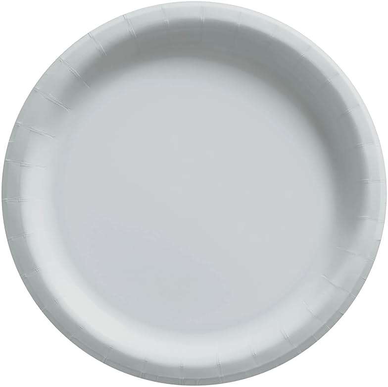 Silver Round Paper Plates - 6.75" (Pack Of 20) - Perfect For Parties, Celebrations & Picnics - Image 1