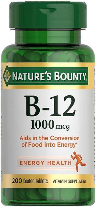 Nature's Bounty Vitamin B12 1000 mcg Supplements, Supports Energy Metabolism, 200 Ct - Image 1