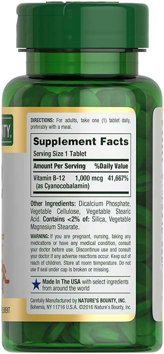 Nature's Bounty Vitamin B12 1000 mcg Supplements, Supports Energy Metabolism, 200 Ct - Image 6